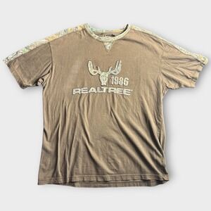 Buckhorn River Mens 1986 Realtree Camo Graphic T Shirt XL Brown Cotton